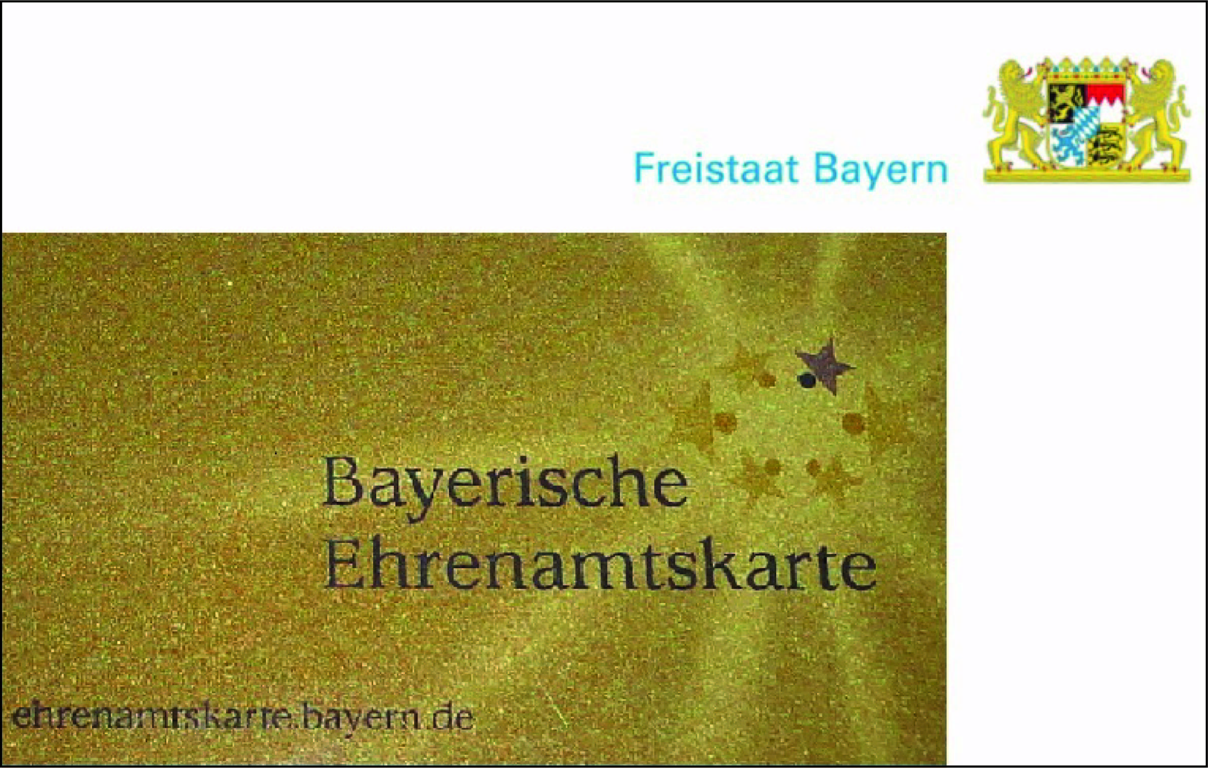 Bayerische Ehrenamtskarte gold mit Logo Freistaat Leider haben wir keinen Alternativtext zu diesem Bild, aber wir arbeiten daran.
