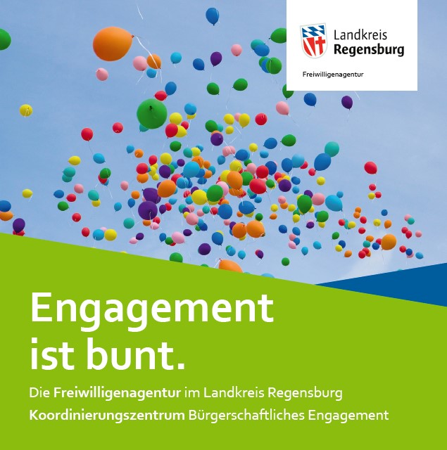 Titelbild des Flyers Engagement ist bunt