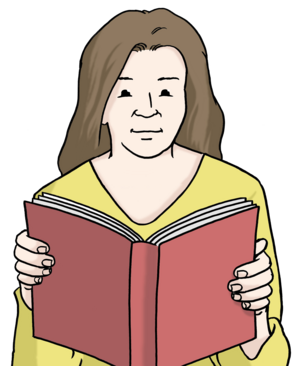eine Frau liest ein Buch